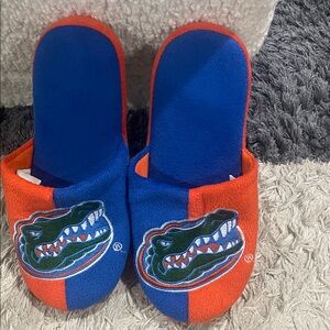 Blue and Orange Gators Slippers.  M 9-10